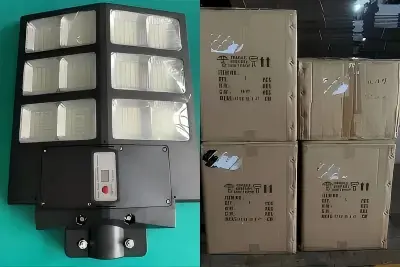 30W ABS সোলার স্ট্রিট লাইটের 6 সেট নমুনা বেনিনে পাঠানো হয়েছে